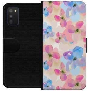 Samsung Galaxy A03s Sort Tegnebogsetui Blomsterprakt