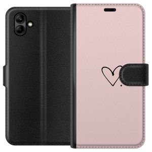Samsung Galaxy A05 Svart Plånboksfodral Hjärta.