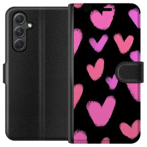 Samsung Galaxy A05s Svart Plånboksfodral Hjärtan Stora