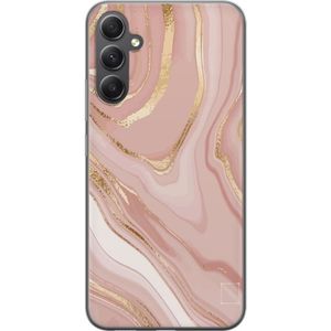 Samsung Galaxy A05s Gennemsigtigt Telefoncover Ljusrosa marmor