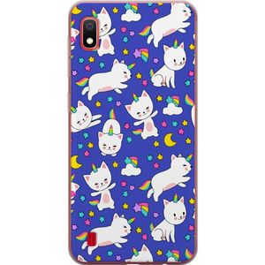 Samsung Galaxy A10 Transparent Mobilskal Katt Enhörning