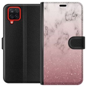 Samsung Galaxy A12 Svart Plånboksfodral Glitter och marmor