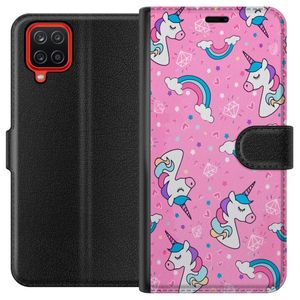 Samsung Galaxy A12 Svart Plånboksfodral Enhörningar