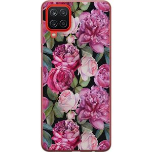 Samsung Galaxy A12 Transparent Mobilskal Rosor