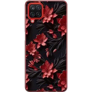 Samsung Galaxy A12 Läpinäkyvä Puhelinkotelo Intensiva blommor