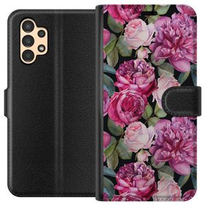 Samsung Galaxy A13 Svart Plånboksfodral Rosor