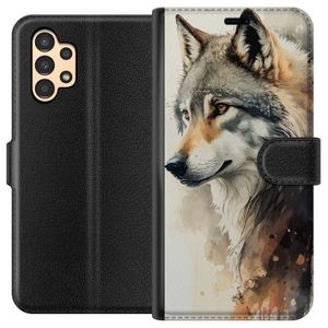 Samsung Galaxy A13 Svart Plånboksfodral Varg