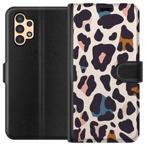 Samsung Galaxy A13 Svart Plånboksfodral Leopardmönster