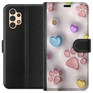 Samsung Galaxy A13 Svart Plånboksfodral Fluffiga Tassar