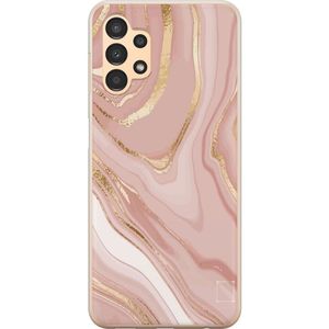 Samsung Galaxy A13 Transparent Mobilskal Ljusrosa marmor