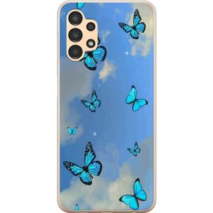 Samsung Galaxy A13 Transparent Mobilskal Himlen med fjärilar