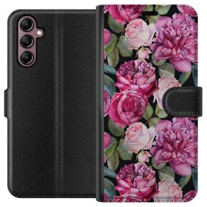Samsung Galaxy A14 5G Svart Plånboksfodral Rosor