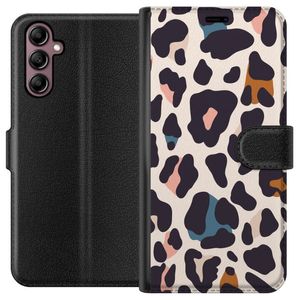 Samsung Galaxy A14 5G Musta Lompakkokotelo Leopardmönster