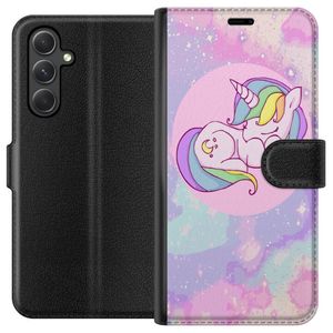 Samsung Galaxy A15 5G Svart Plånboksfodral Sovande Enhörning