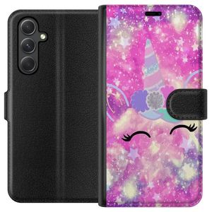 Samsung Galaxy A15 5G Svart Plånboksfodral Glad Enhörning