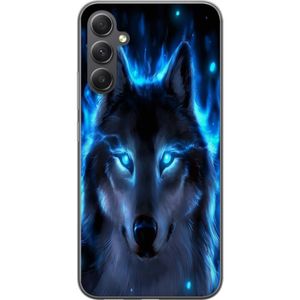 Samsung Galaxy A15 5G Transparent Mobilskal Blå Varg