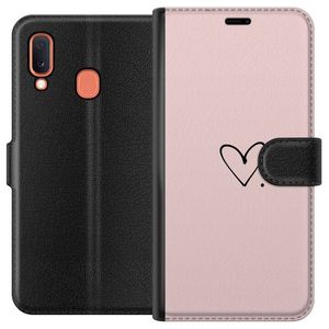 Samsung Galaxy A20e Sort Tegnebogsetui Hjärta.