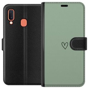 Samsung Galaxy A20e Svart Plånboksfodral Hjärta