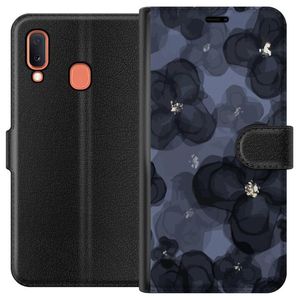 Samsung Galaxy A20e Svart Plånboksfodral Blomsteräng