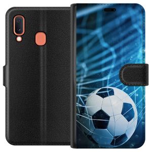 Samsung Galaxy A20e Svart Plånboksfodral Fotboll