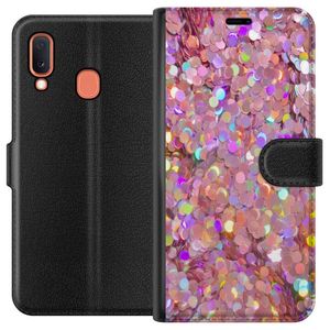 Samsung Galaxy A20e Svart Plånboksfodral Glitter