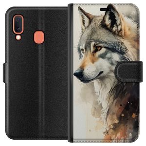 Samsung Galaxy A20e Svart Plånboksfodral Varg