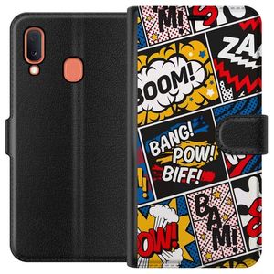Samsung Galaxy A20e Sort Tegnebogsetui Tecknat Boom!