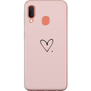 Samsung Galaxy A20e Gennemsigtigt Telefoncover Hjärta.
