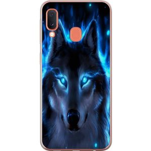 Samsung Galaxy A20e Gennemsigtigt Telefoncover Blå Varg