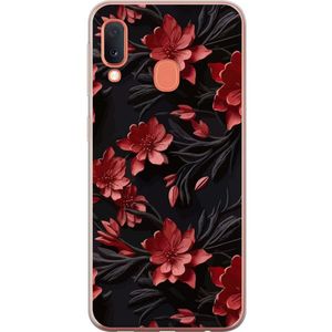 Samsung Galaxy A20e Gennemsigtigt Telefoncover Intensiva blommor