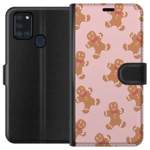 Samsung Galaxy A21s Svart Plånboksfodral Pepparkaksgubbe