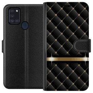 Samsung Galaxy A21s Svart Plånboksfodral Lyxigt