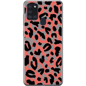 Samsung Galaxy A21s Transparent Mobilskal Leopardskrud