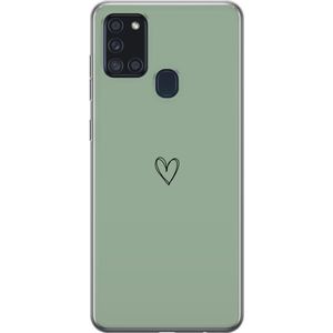 Samsung Galaxy A21s Transparent Mobilskal Hjärta