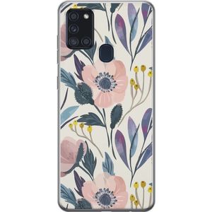 Samsung Galaxy A21s Transparent Mobilskal Blomsterglädje