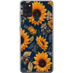 Samsung Galaxy A21s Transparent Mobilskal Solrosor