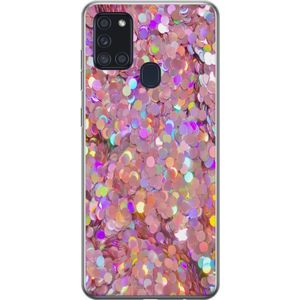 Samsung Galaxy A21s Transparent Mobilskal Glitter