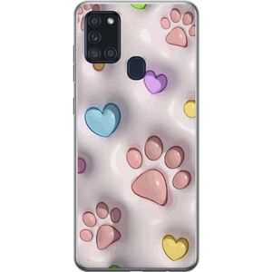 Samsung Galaxy A21s Transparent Mobilskal Fluffiga Tassar