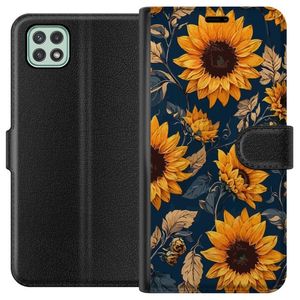 Samsung Galaxy A22 5G Musta Lompakkokotelo Solrosor