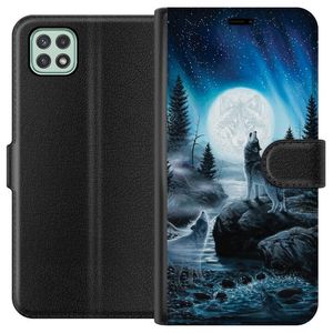 Samsung Galaxy A22 5G Sort Lommebokdeksel Varjar på natten