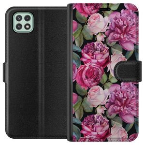 Samsung Galaxy A22 5G Musta Lompakkokotelo Rosor