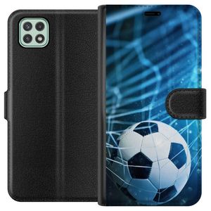 Samsung Galaxy A22 5G Svart Plånboksfodral Fotboll