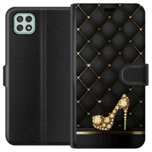 Samsung Galaxy A22 5G Sort Lommebokdeksel Lyxig Sko