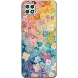 Samsung Galaxy A22 5G Läpinäkyvä Puhelinkotelo Miniatyrblommor