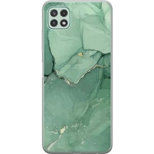 Samsung Galaxy A22 5G Gjennomsiktig Telefondeksel Grön Marmor