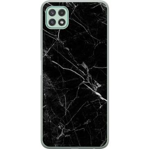 Samsung Galaxy A22 5G Läpinäkyvä Puhelinkotelo Svart marmor