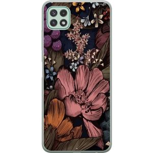 Samsung Galaxy A22 5G Läpinäkyvä Puhelinkotelo Tecknade blommor