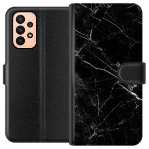 Samsung Galaxy A23 Sort Lommebokdeksel Svart marmor