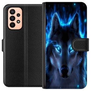 Samsung Galaxy A23 Sort Lommebokdeksel Blå Varg