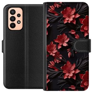Samsung Galaxy A23 Sort Lommebokdeksel Intensiva blommor